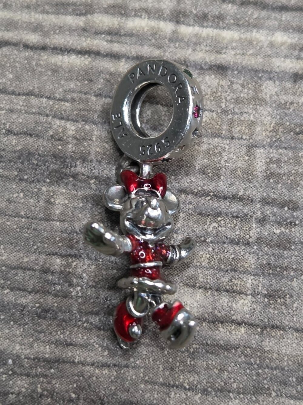 Authentic Pandora Minnie Mouse Ice Skating Dangle Charm Sterling silver